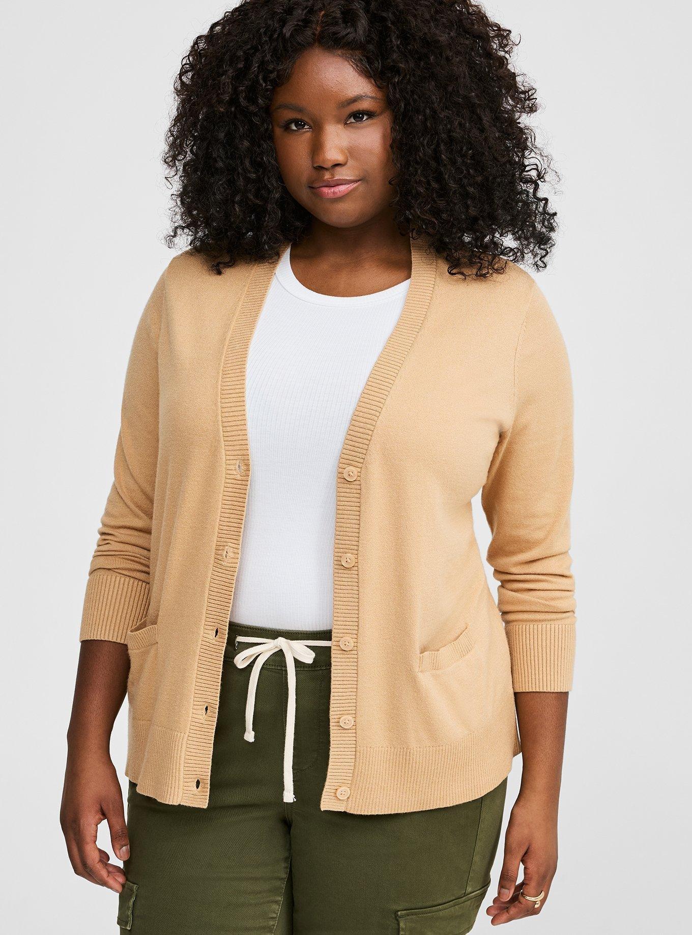 Plus size v neck cardigan best sale