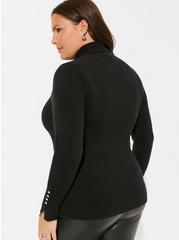 Plus Size Everyday Soft Pullover Turtleneck Sweater, DEEP BLACK, alternate