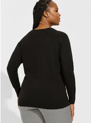 Everyday Soft V-Neck Raglan Sleeve Sweater, DEEP BLACK, alternate