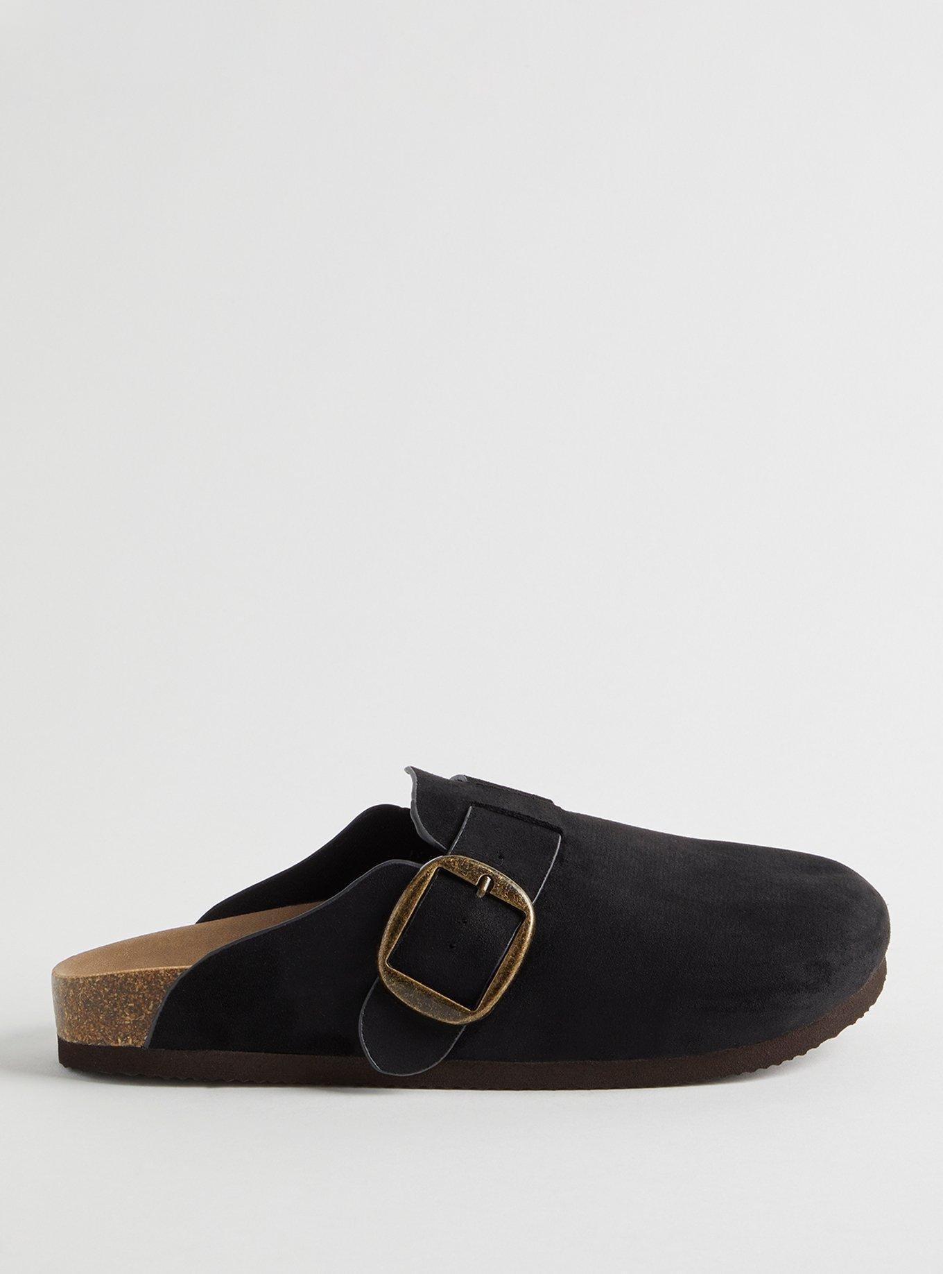 Buckle Clog (WW), BLACK FAUX SUEDE, alternate