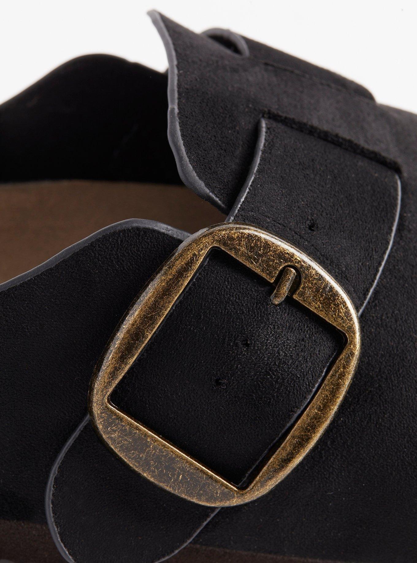 Buckle Clog (WW), BLACK FAUX SUEDE, alternate