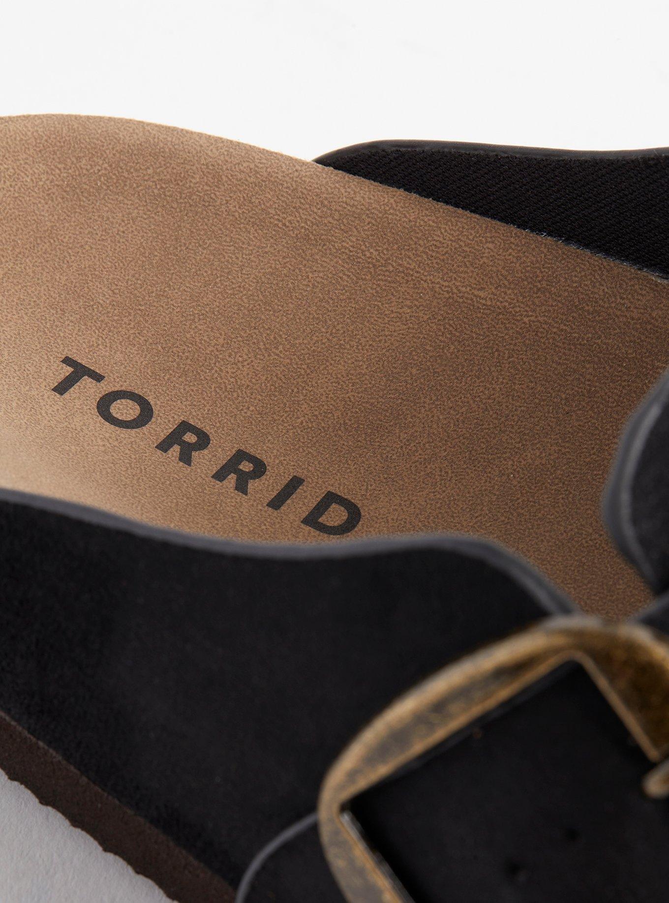 Buckle Clog (WW), BLACK FAUX SUEDE, alternate