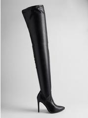 Plus Size Stretch Pointed Toe Stiletto Over-The-Knee Boot (WW), BLACK, alternate