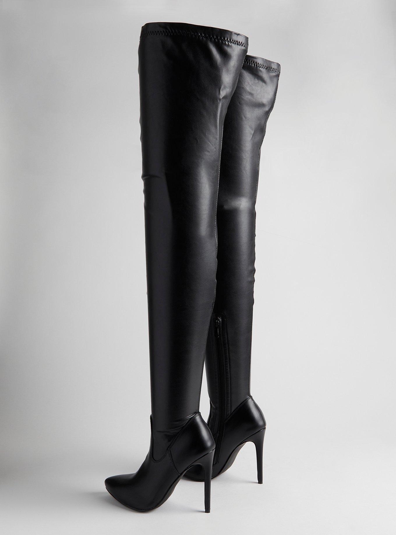 Stretch Pointed Toe Stiletto Over-The-Knee Boot (WW)