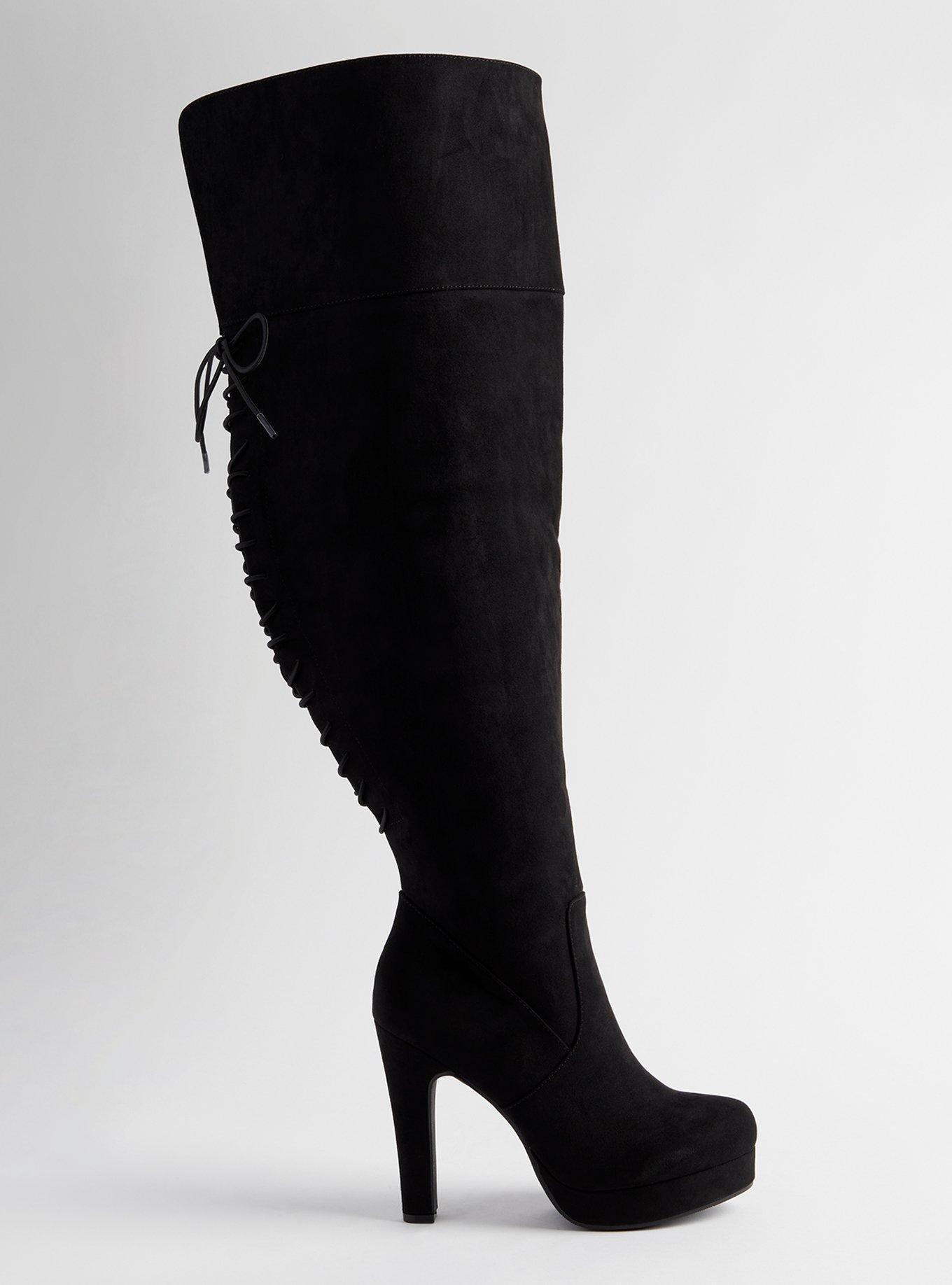 Laceup Back Platform Stiletto Over-The-Knee Boot (WW