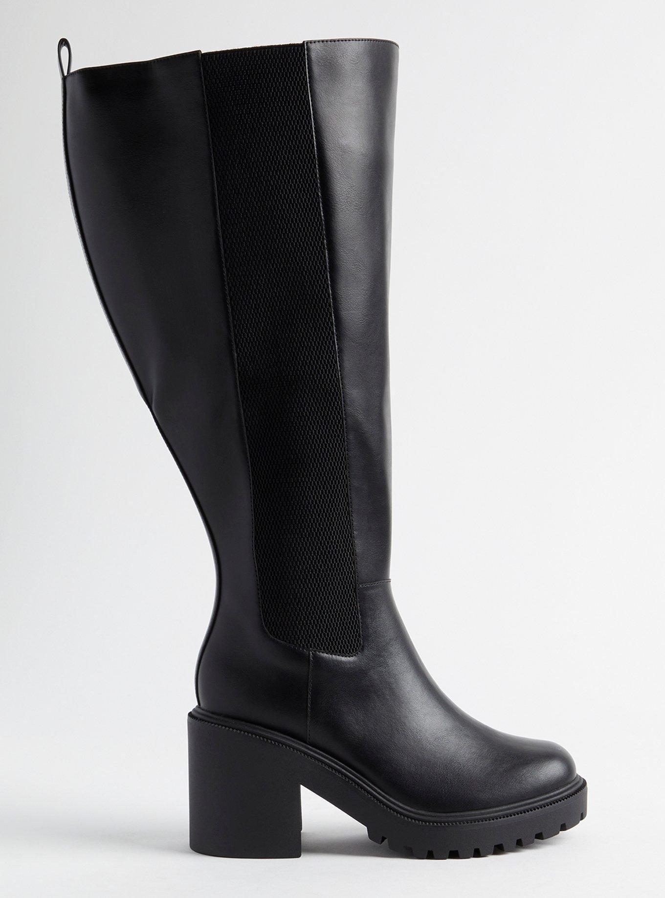 Lug Sole Chelsea Knee Boot (WW