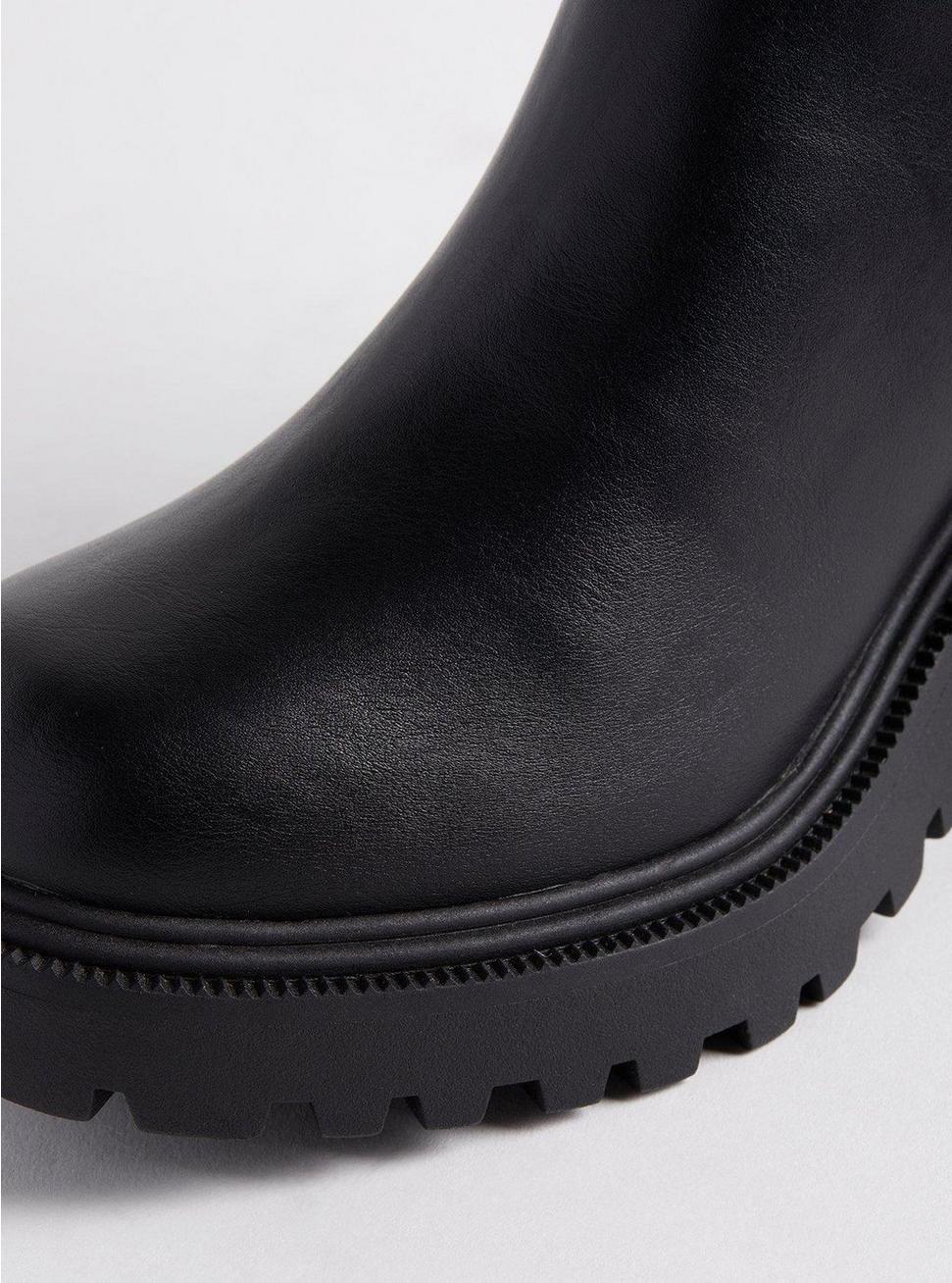 Lug Sole Chelsea Knee Boot (WW), BLACK, alternate