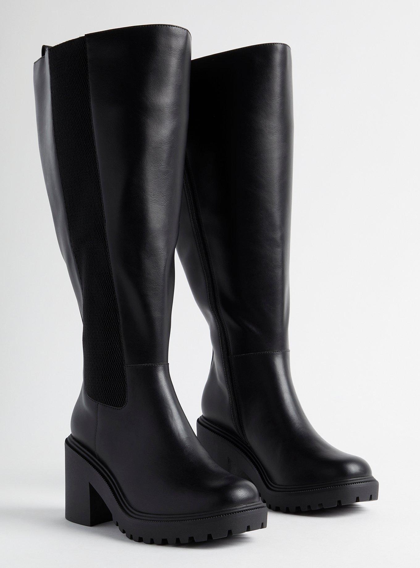 Lug Sole Chelsea Knee Boot (WW