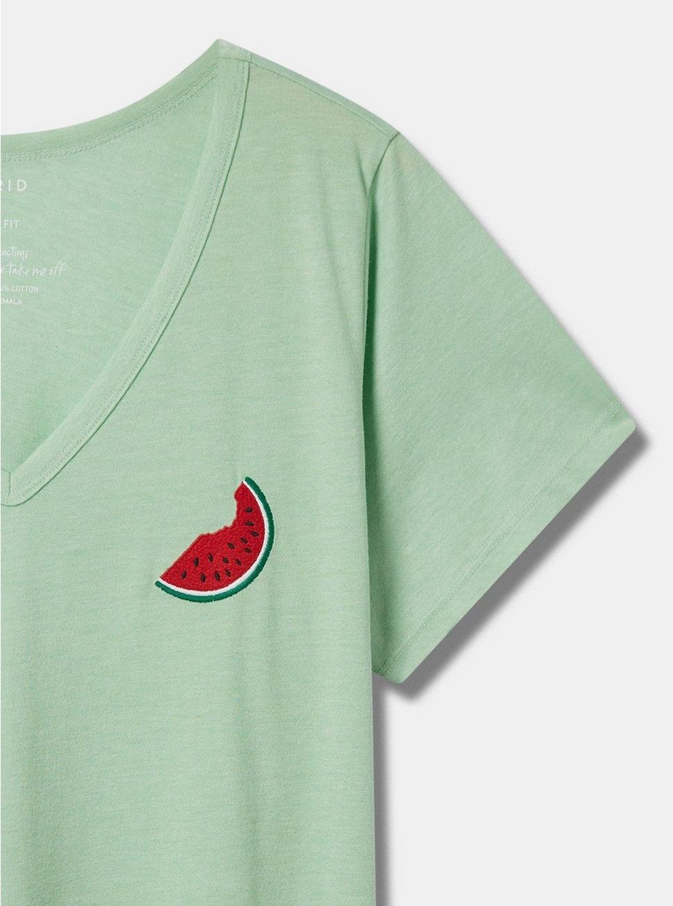 Watermelon Girlfriend Classic Fit V-Neck Tee, HEMLOCK, alternate