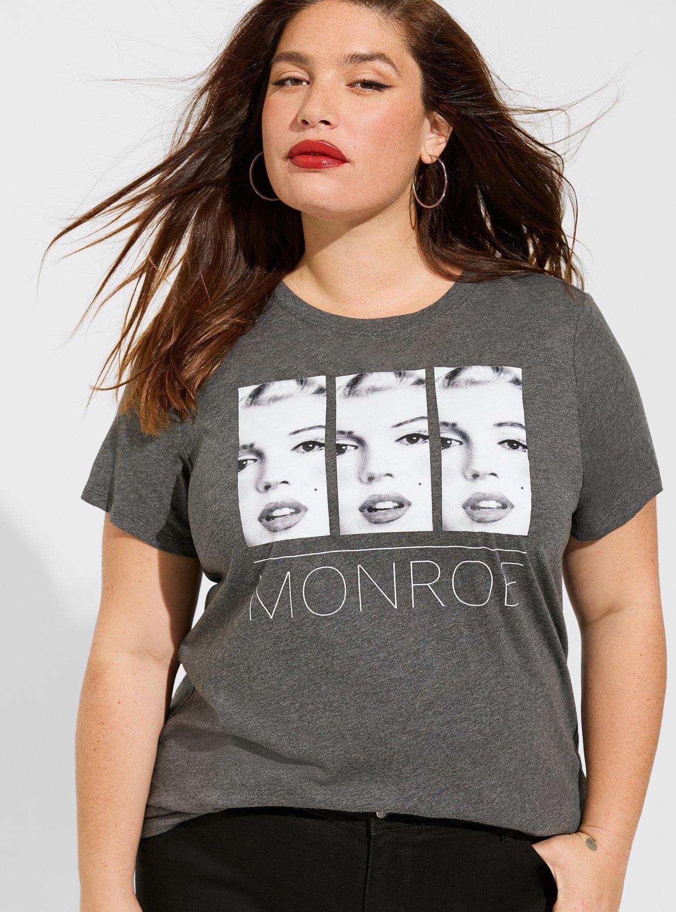 Marilyn Monroe Face Classic Fit Tee, CHARCOAL HEATHER, hi-res