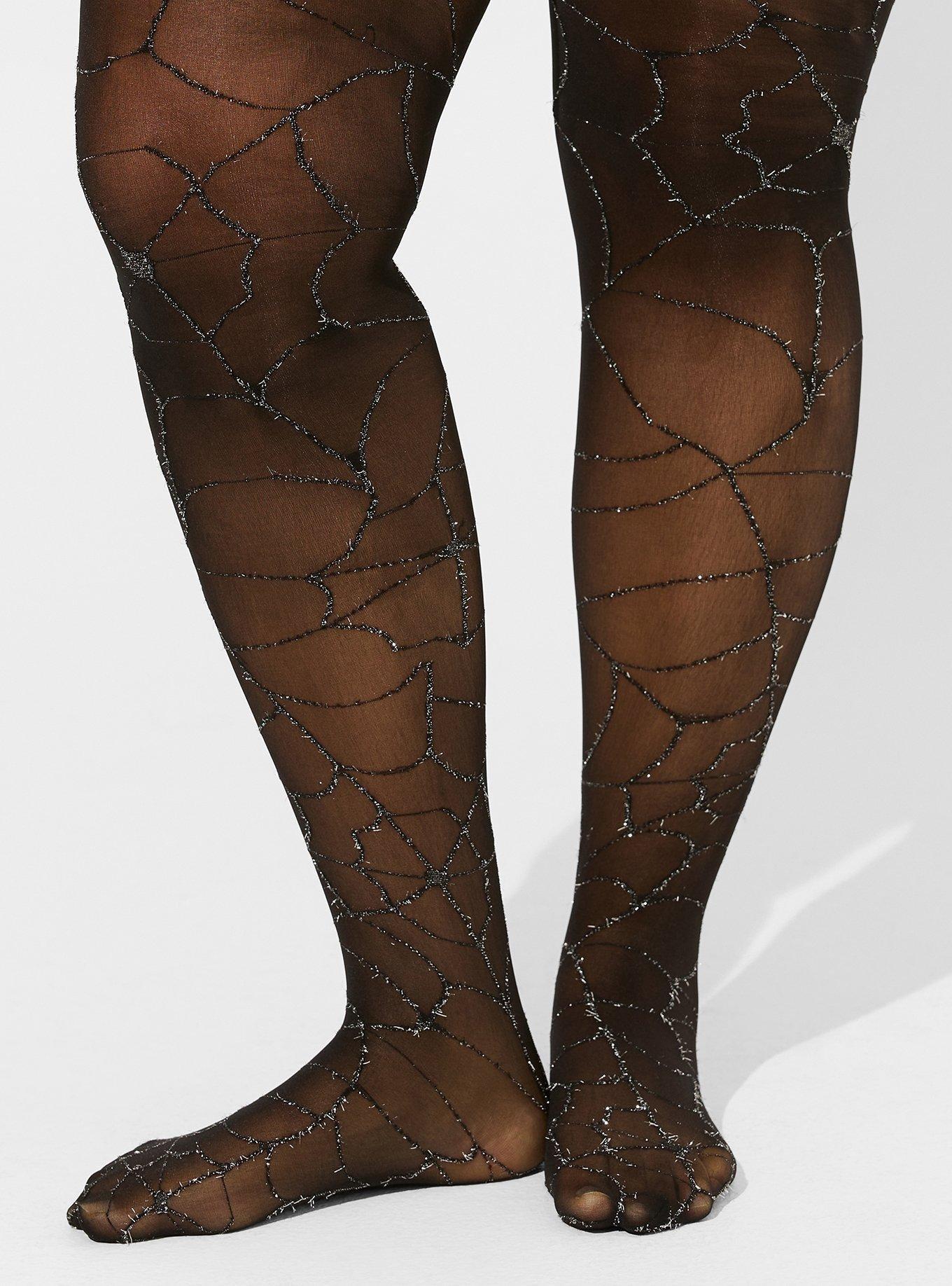 Plus Size Lurex Spider  tights. Torrid