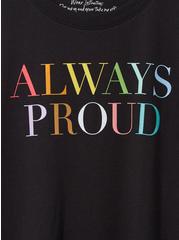 Plus Size Always Proud Relaxed Fit Signature Jersey Crew Neck Tee, DEEP BLACK, alternate