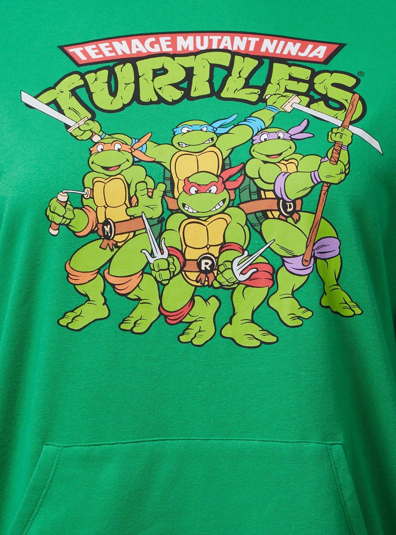 Teenage Mutant Ninja Turtles Retro Tear Through T-Shirt-Small, Women's, Green