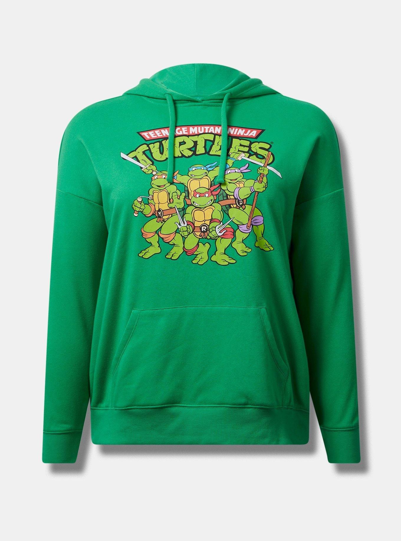Teenage Mutant Ninja Turtles Retro Tear Through T-Shirt-Small, Women's, Green
