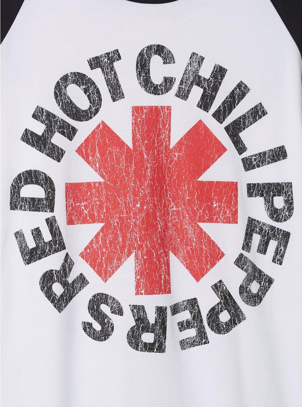 Plus Size Red Hot Chili Peppers Classic Fit Cotton Raglan Tee, BRIGHT WHITE, alternate