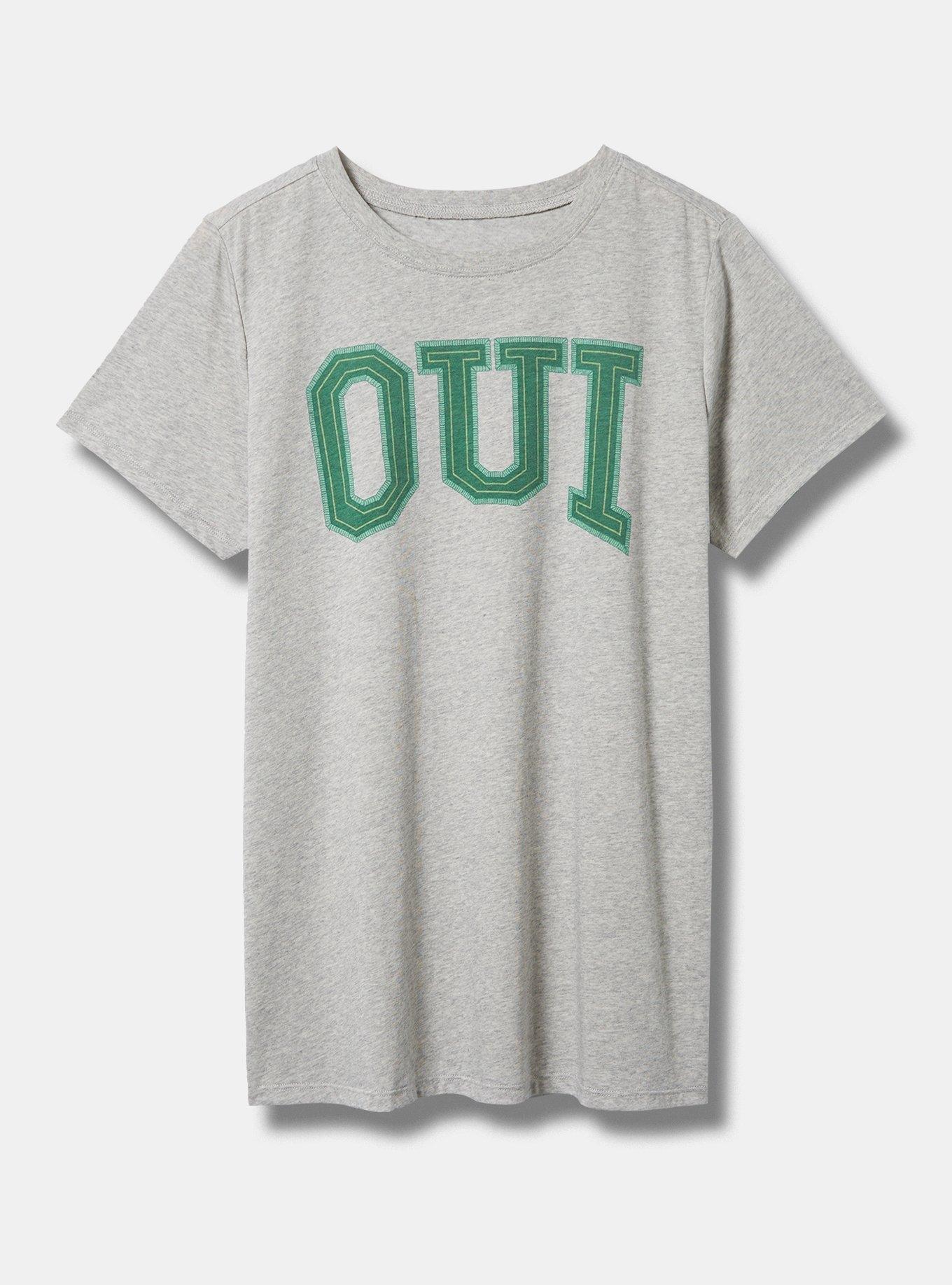 Oui Classic Fit Cotton Crew Neck Tee