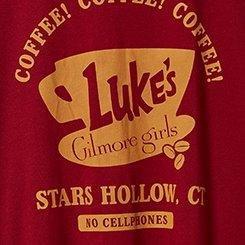 Gilmore Girls Luke's Diner Classic Fit Cotton Ringer Tee, RHUBARB, swatch