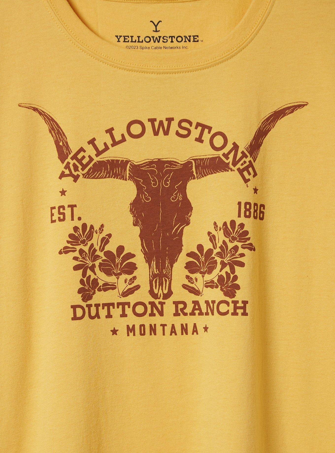 Yellowstone Classic Fit Cotton Roll Sleeve Tee, YELLOW, alternate