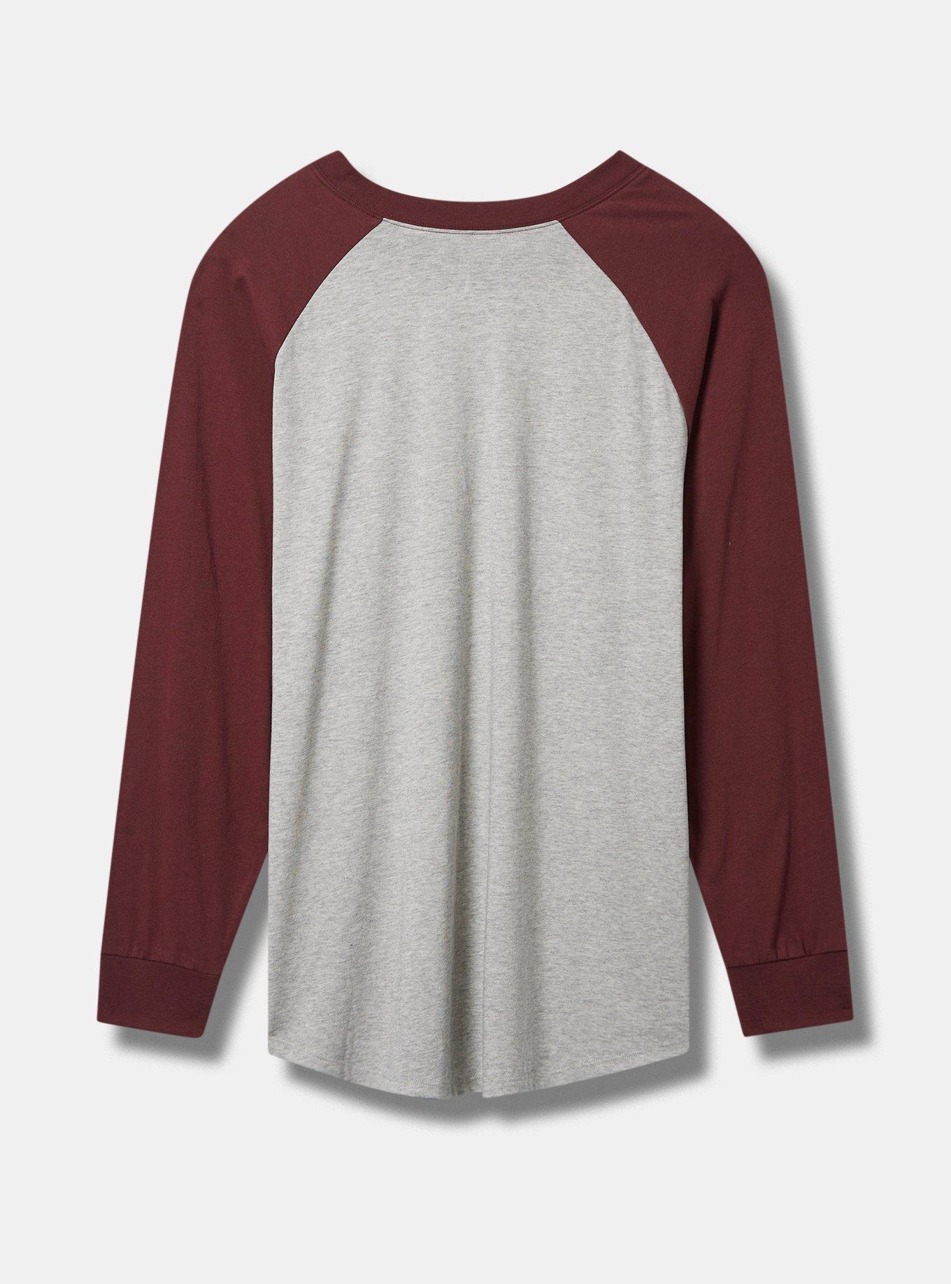 Plus Size Peanuts Classic Fit Cotton Long Sleeve Raglan Ringer Tee