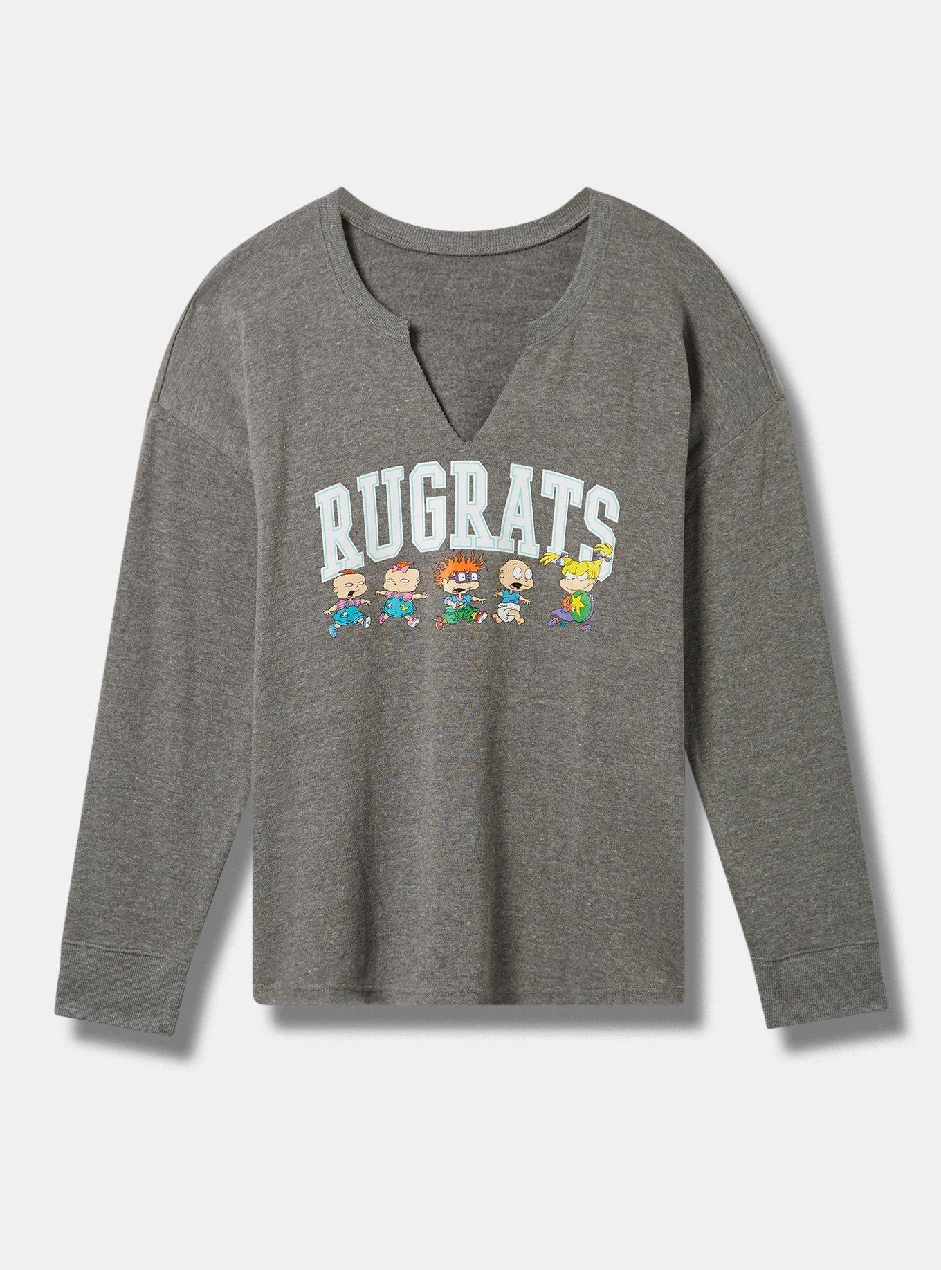 Plus Size Rugrats Cozy Fleece Notch Neck Drop Shoulder