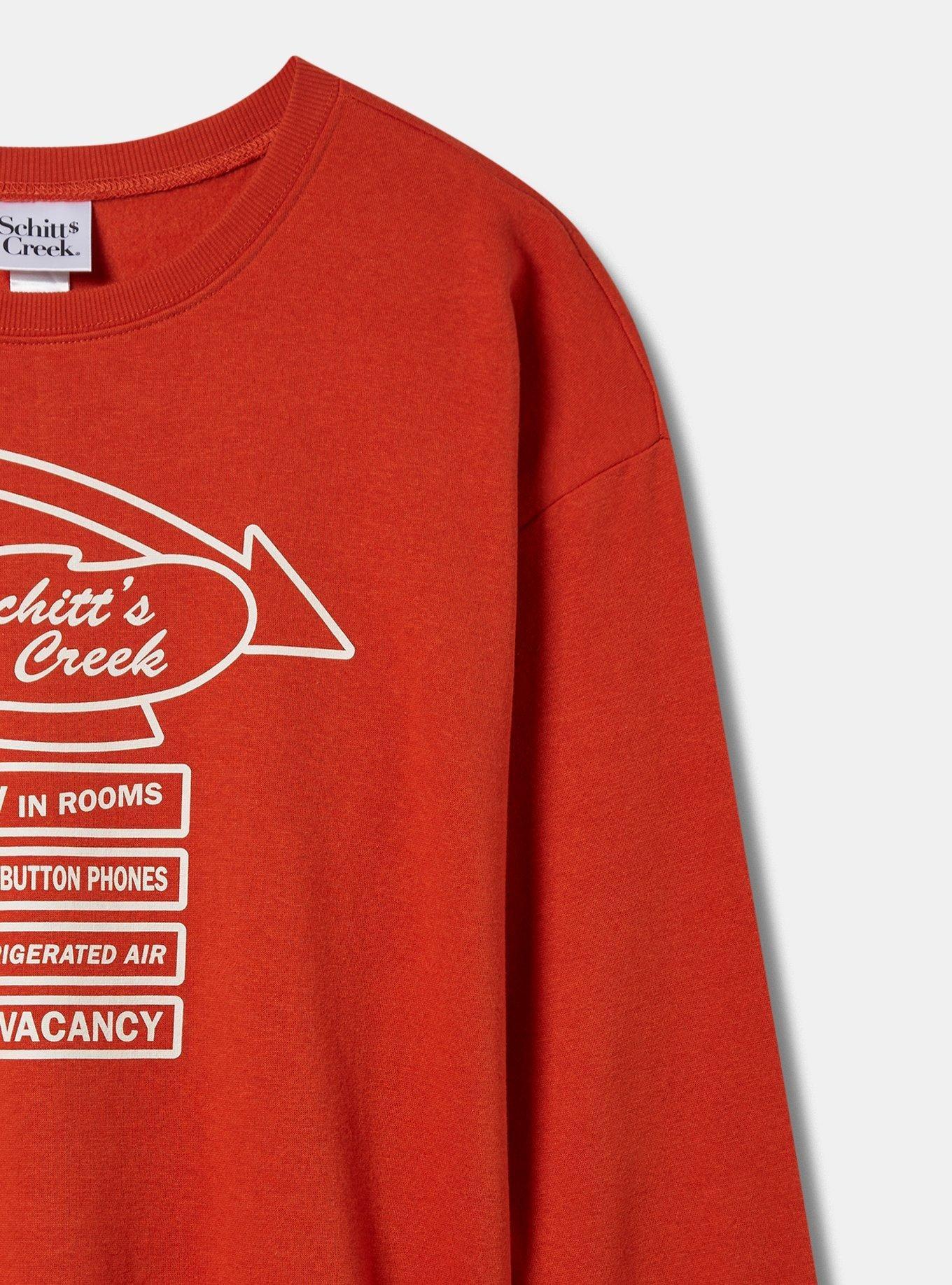 Plus Size Schitt's Creek Cozy Fleece Drop Shoulder Crew Sweatshirt, ROOIBOS TEA, alternate