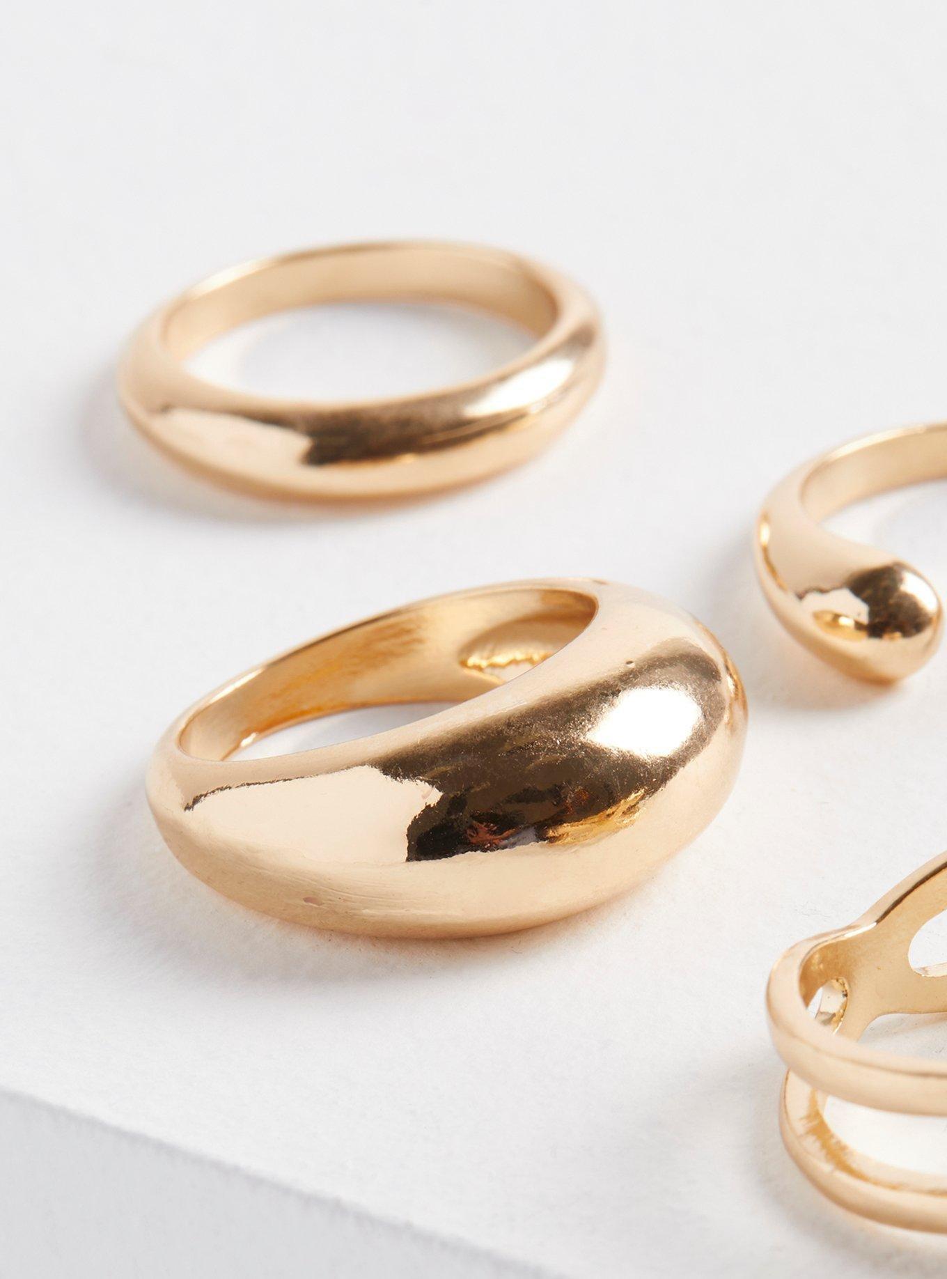 Curve And Dome Ring Set