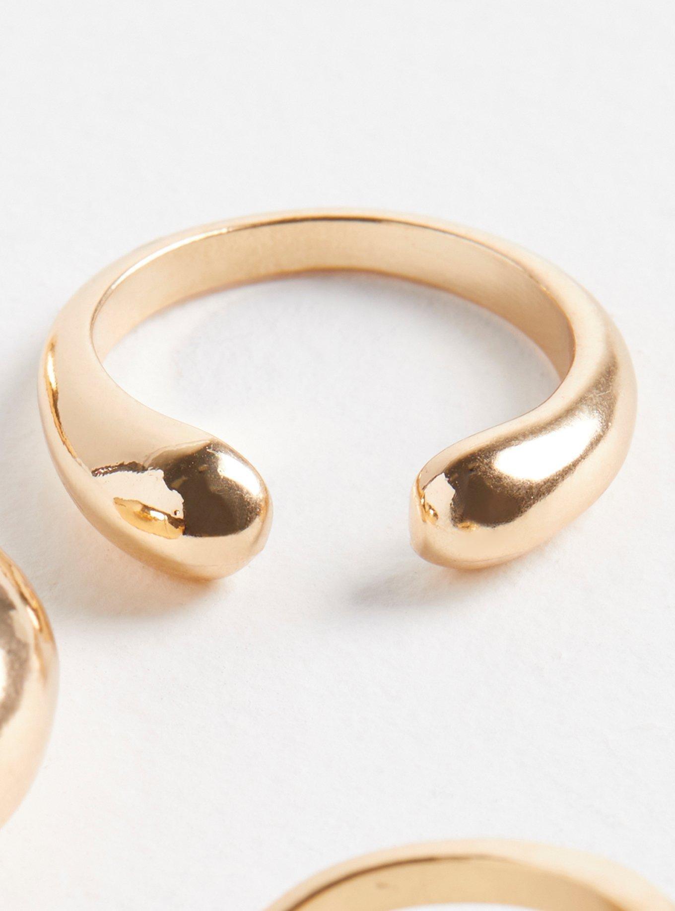 Curve And Dome Ring Set