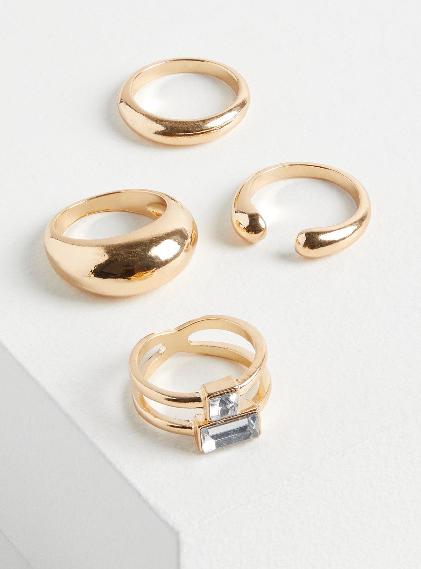 Curve And Dome Ring Set