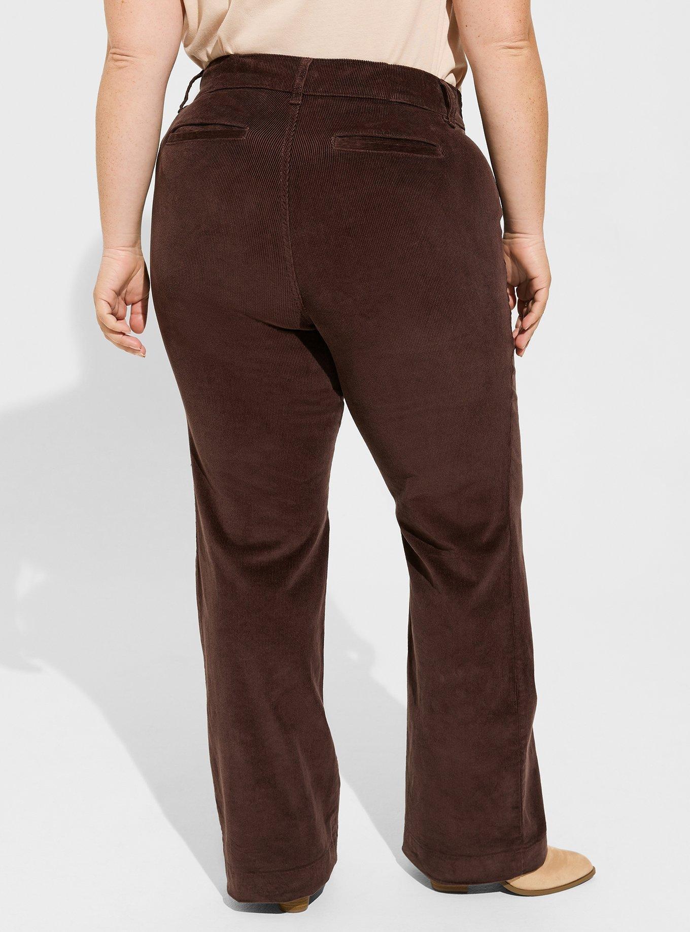 Corduroy High Waisted Flared Star Bum Pants