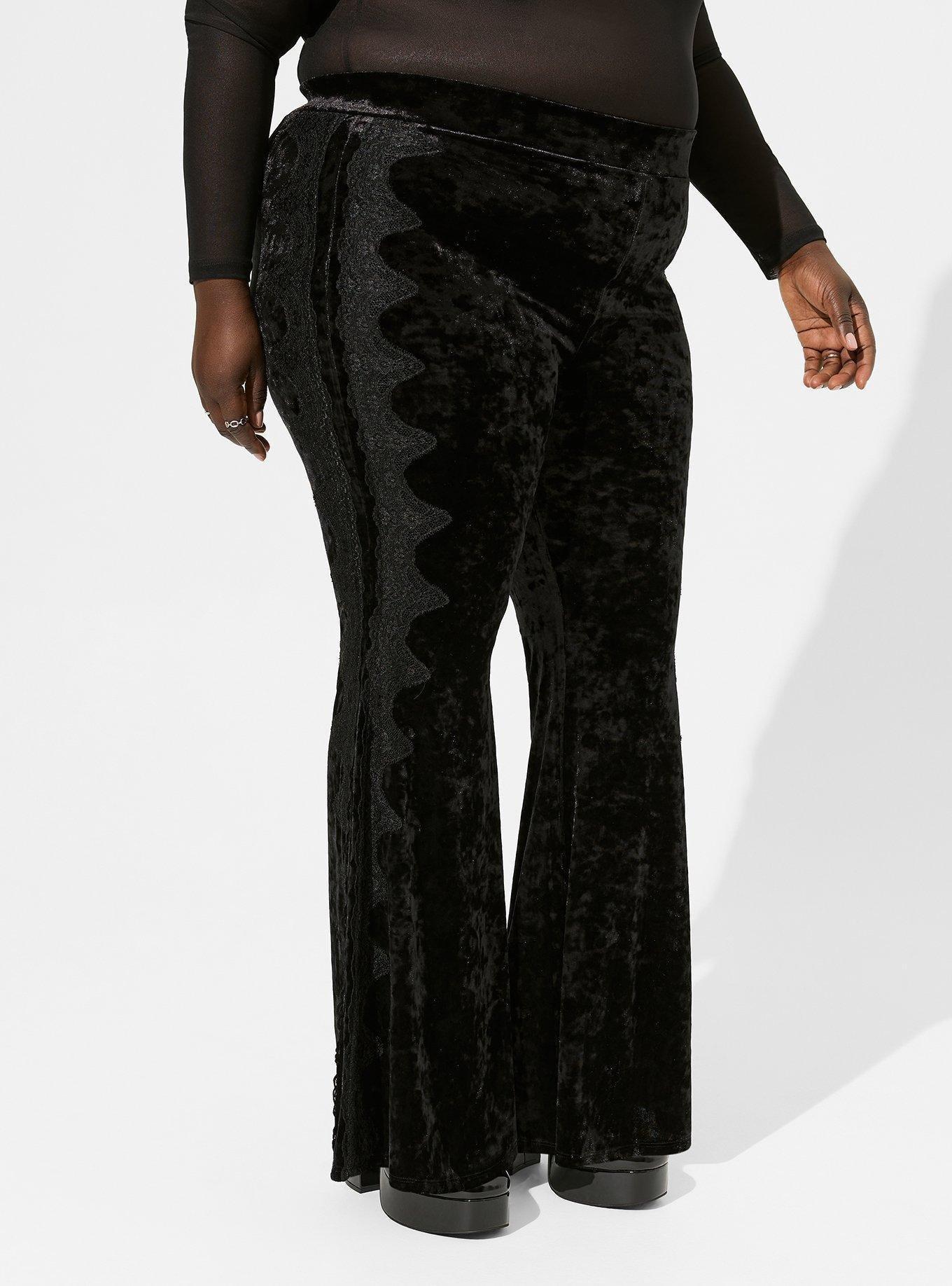 PLUS SIZE FLARE PANTS VELVET