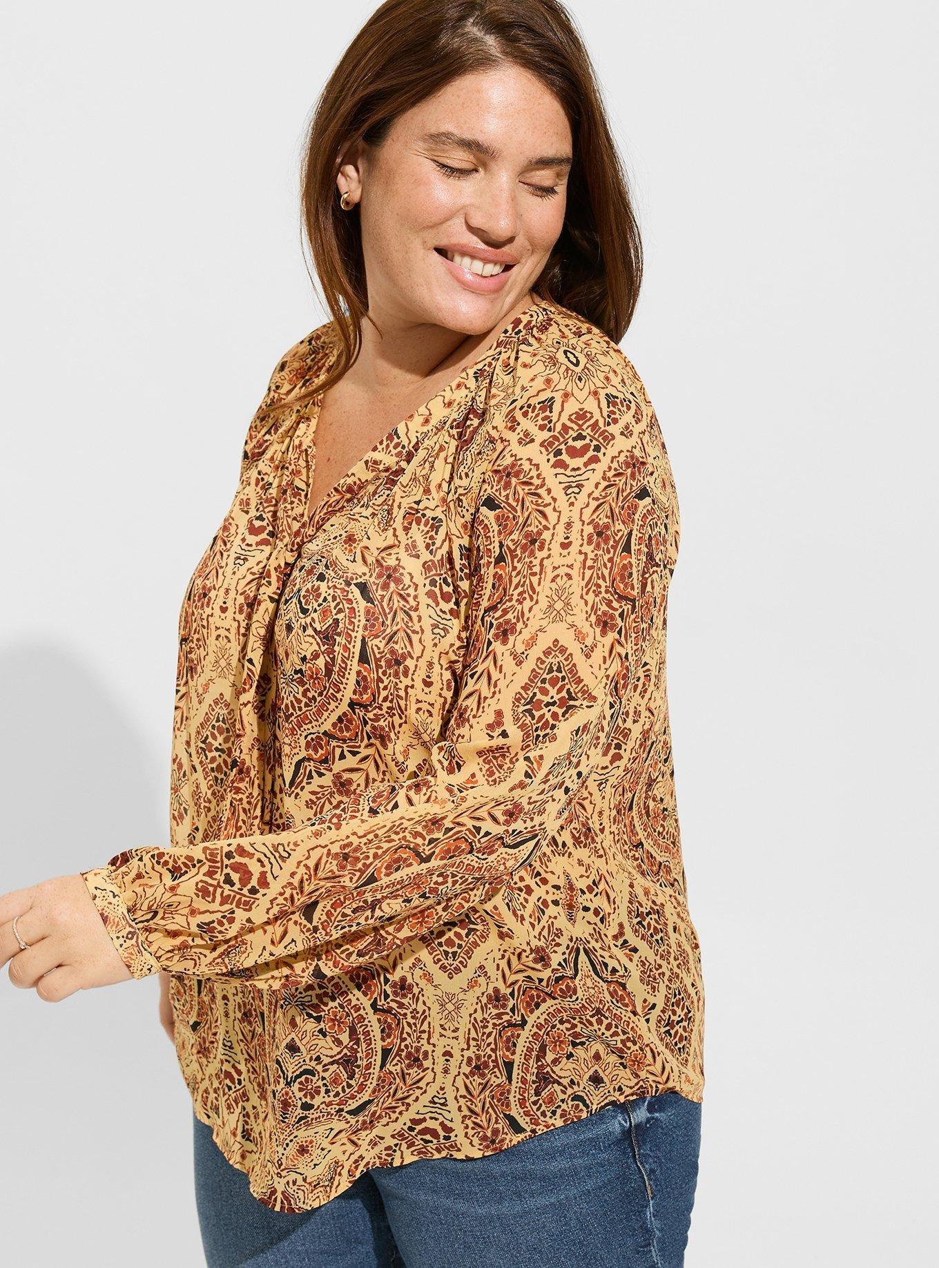 Torrid Medallion Print Georgette Button Back Top 3 Size 3X - $23