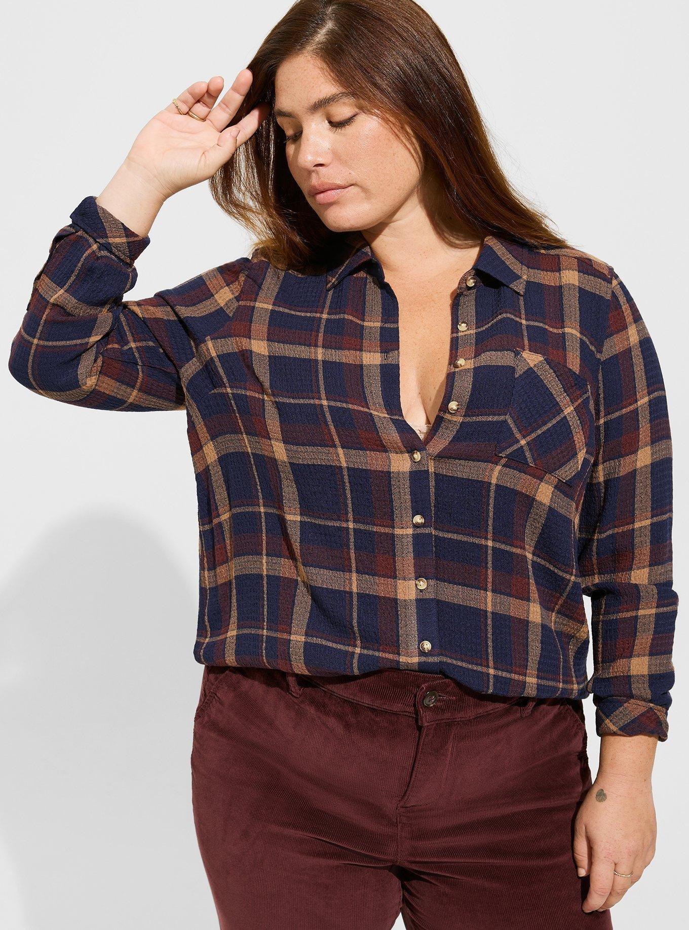 Lizzie Crinkle Flannel Gauze Button Up Tunic