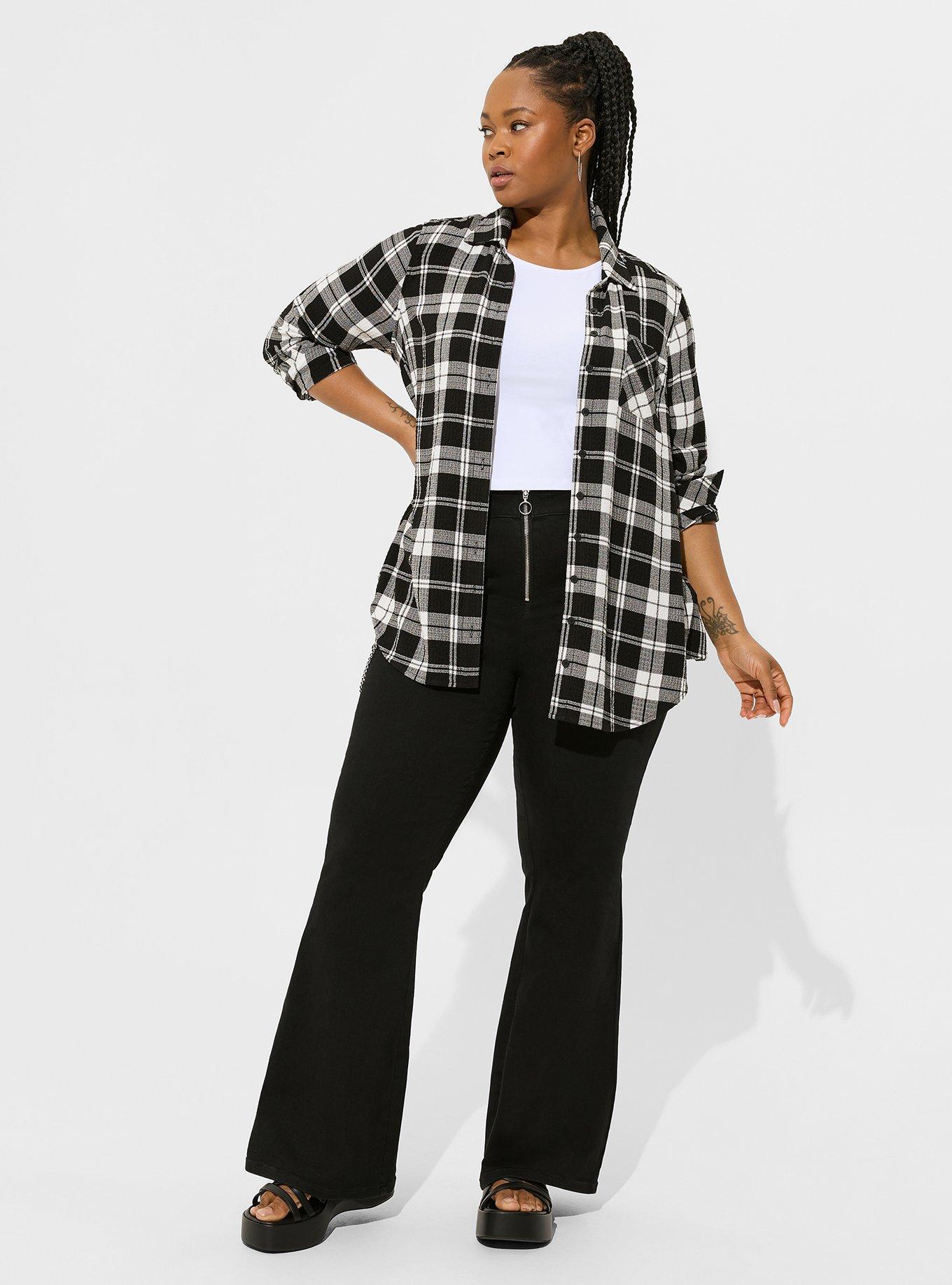 Lizzie Crinkle Flannel Gauze Button Up Tunic