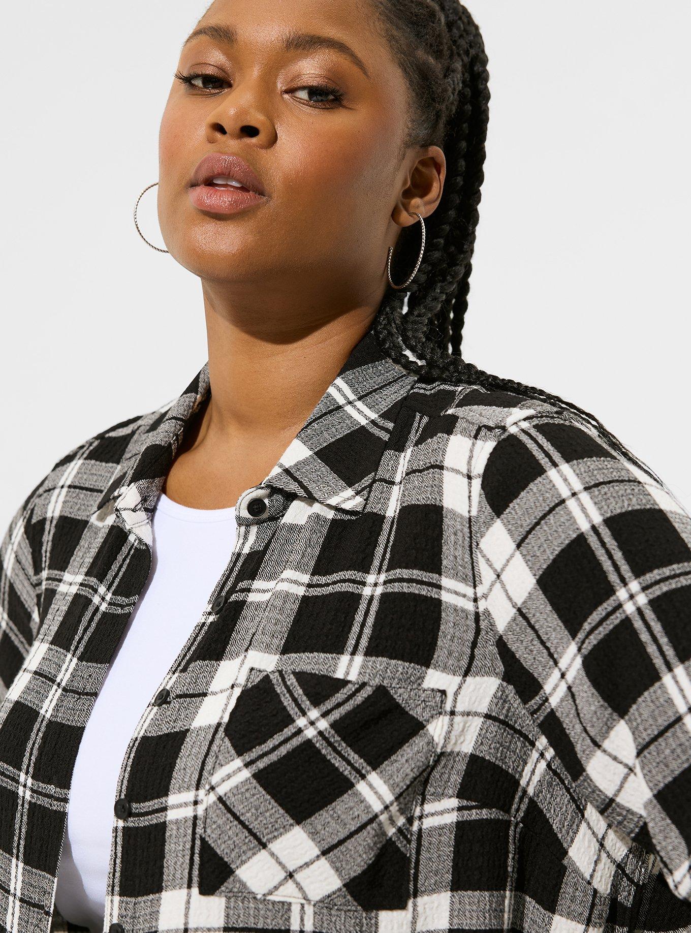 Lizzie Crinkle Flannel Gauze Button Up Tunic