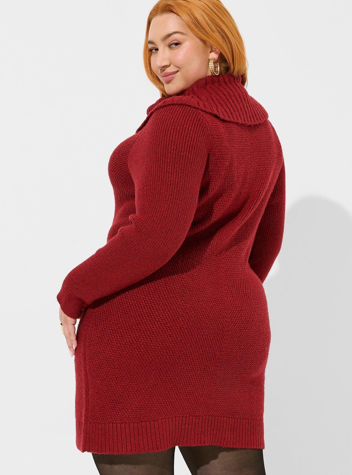 Cowl neck sweater dress plus clearance size