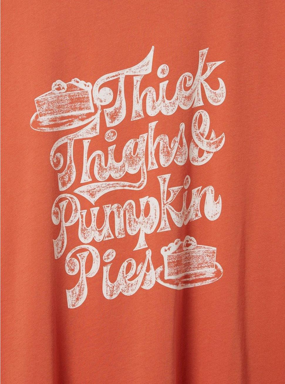 Thick Thighs & Pumpkin Pies Vintage Cotton Crew Neck Tee, GINGER SPICE, alternate