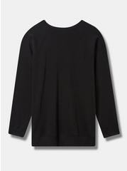 Plus Size Talk Turkey Classic Fit Cozy Fleece Sweatshirt, DEEP BLACK, alternate