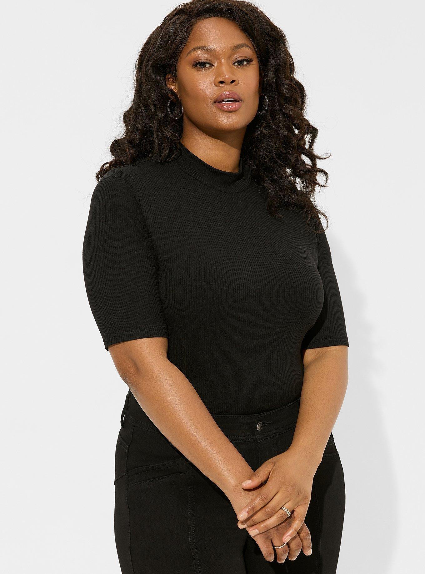 Mock turtleneck 2025 tops plus size