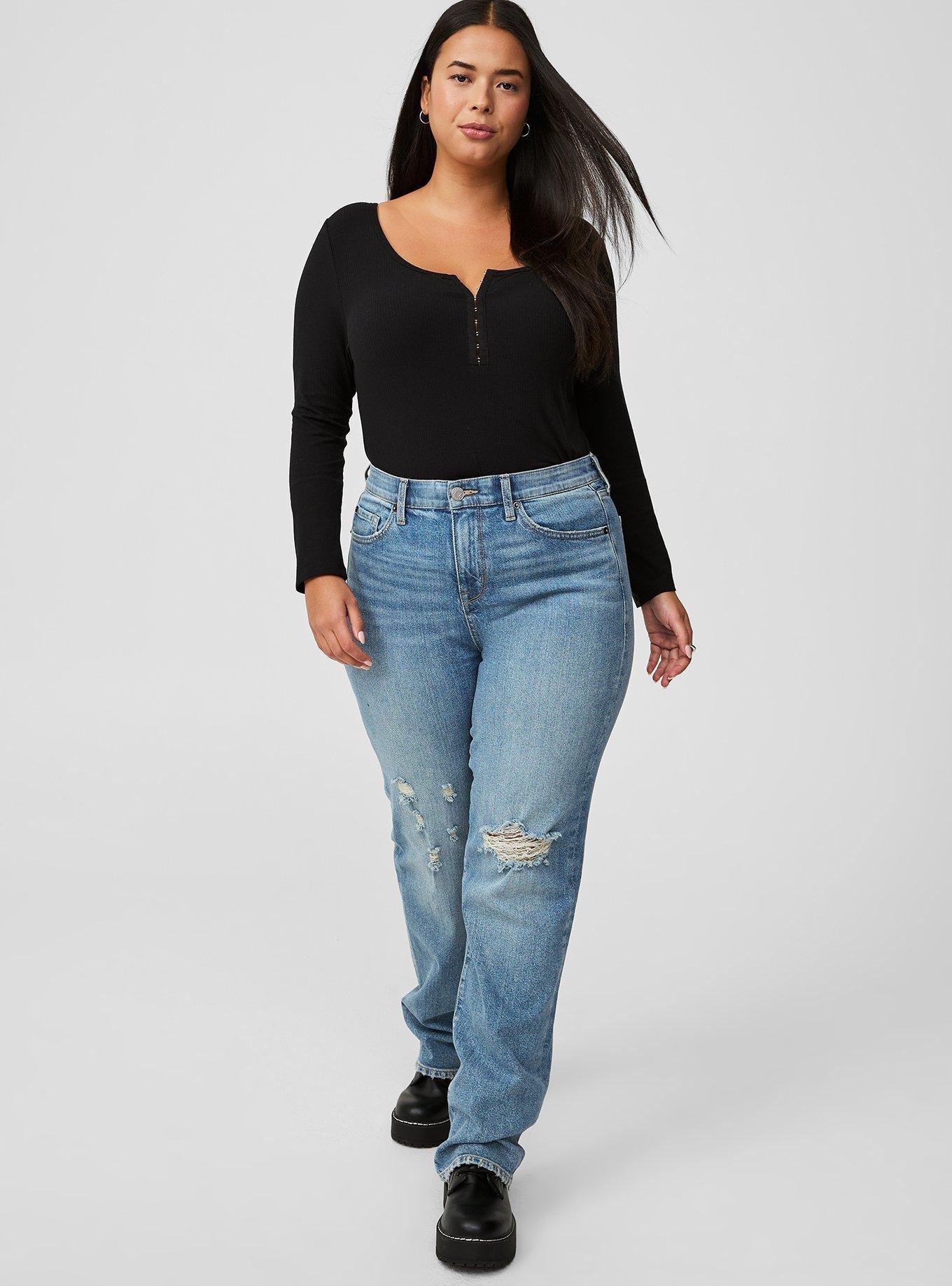 Plus Size - Super Soft Rib Scoop Neck Hook and Eye Long Sleeve Top - Torrid