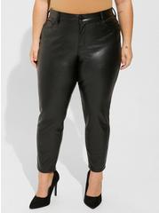 Plus Size Perfect Skinny Faux Leather High-Rise Pant, DEEP BLACK, alternate