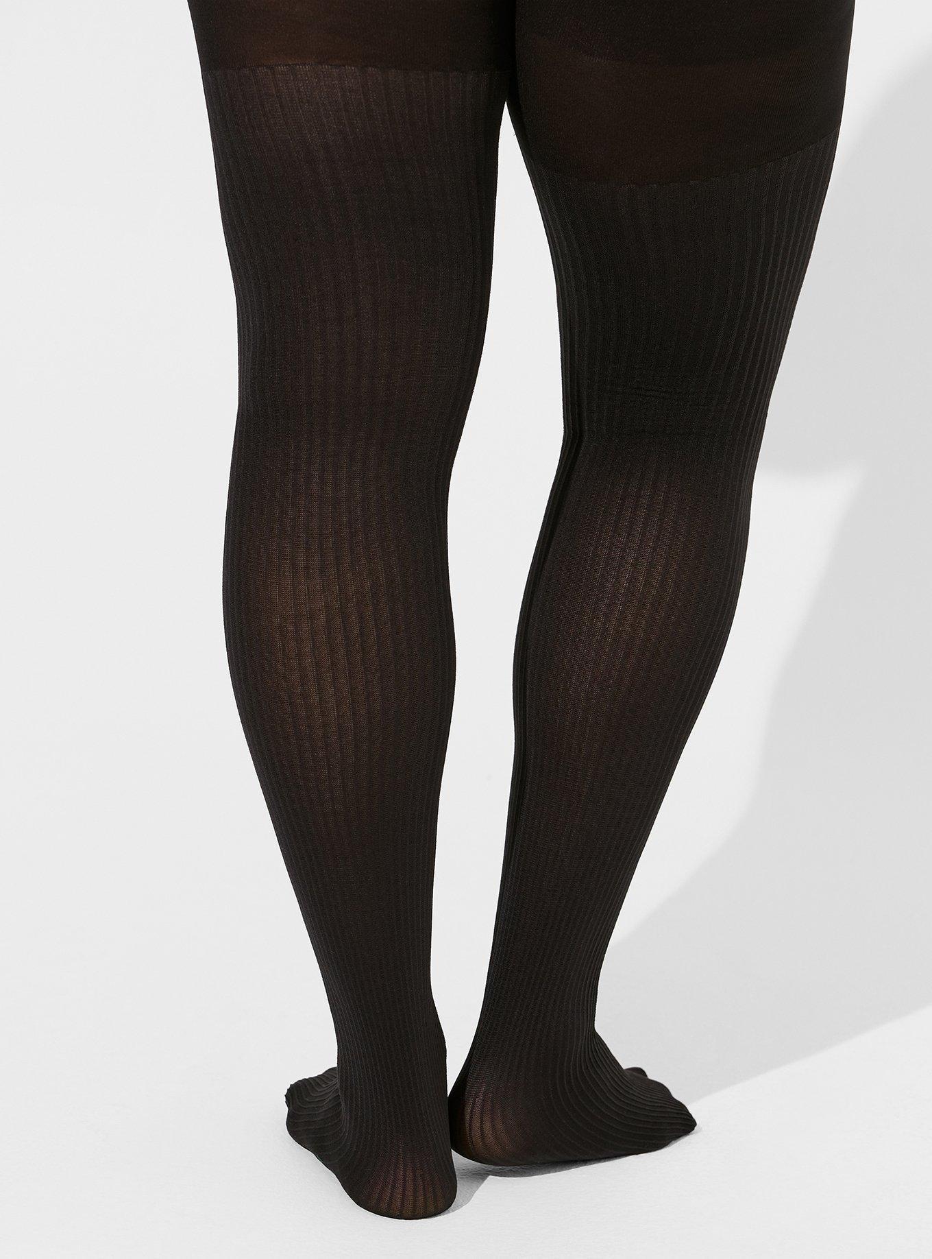 Ribbed Microfiber Tights