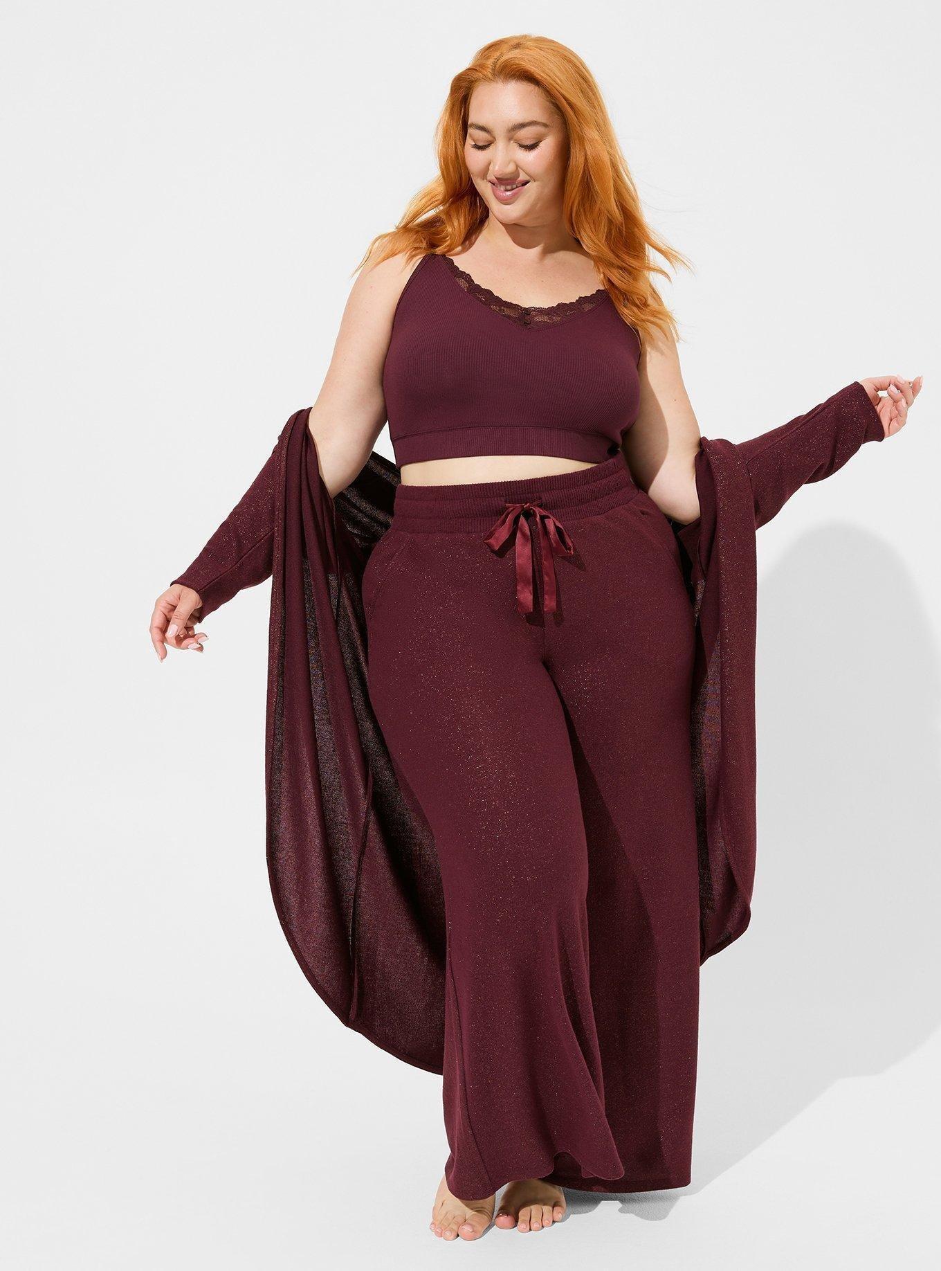 Burgundy Plus Cropped Cami Adjustable Strap