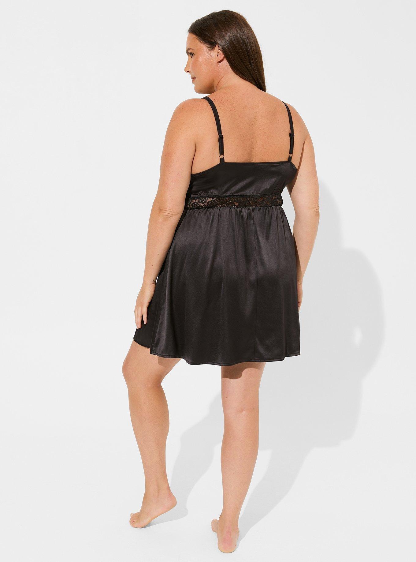 Plus Size - Dream Satin Babydoll Lace Sleep Gown - Torrid