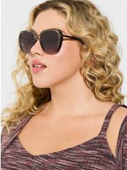 Plus Size Cateye Smoke Lens Sunglasses, , alternate