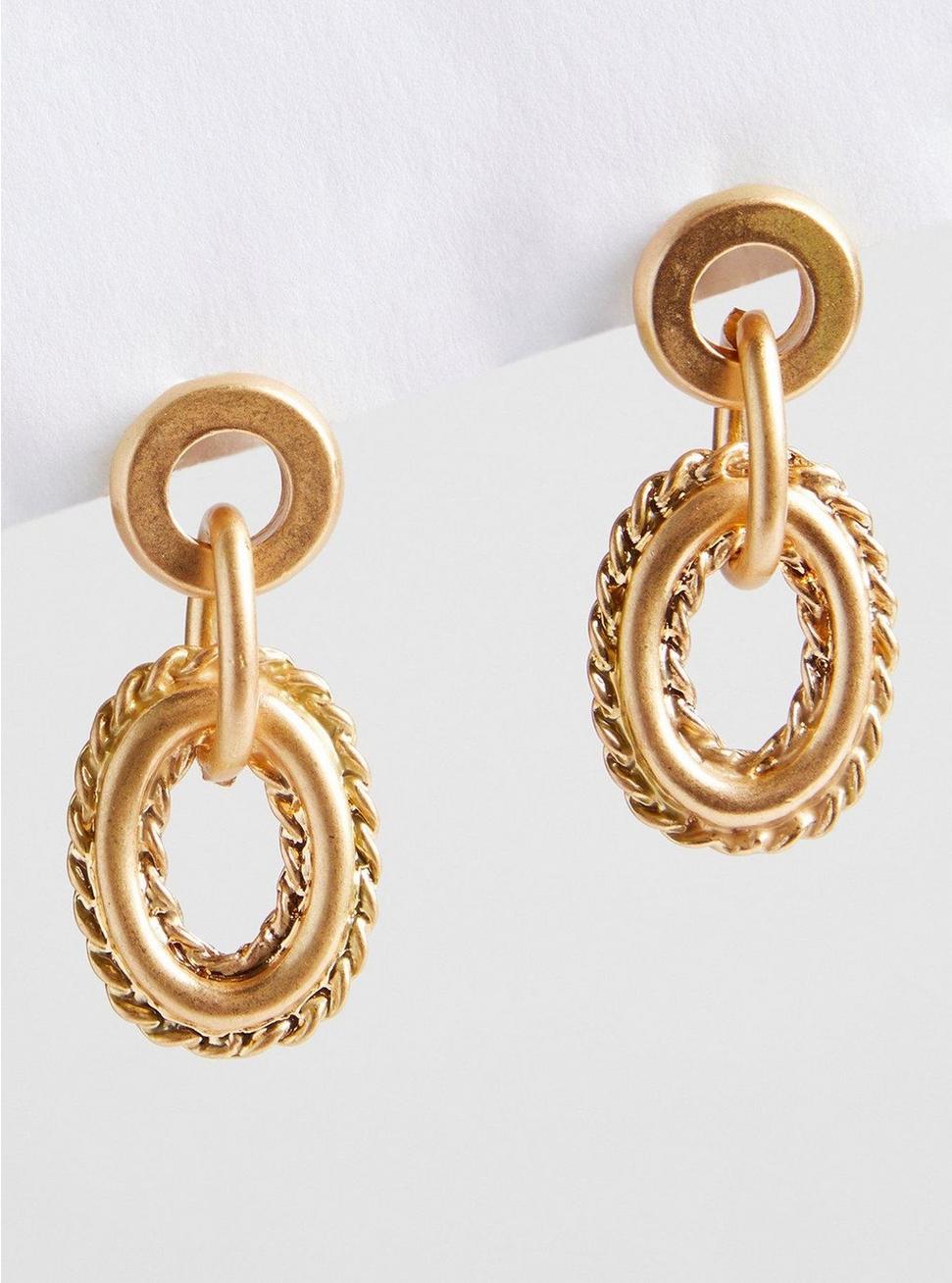 Plus Size Twisted Oval Drop Earring, , hi-res
