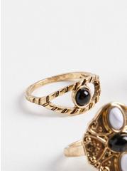 Antiqued Ring Set, GOLD, alternate