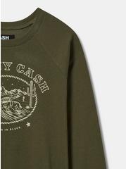 Johnny Cash Cozy Fleece Crew Sweatshirt, DEEP DEPTHS, alternate