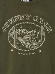 Johnny Cash Cozy Fleece Crew Sweatshirt, DEEP DEPTHS, alternate