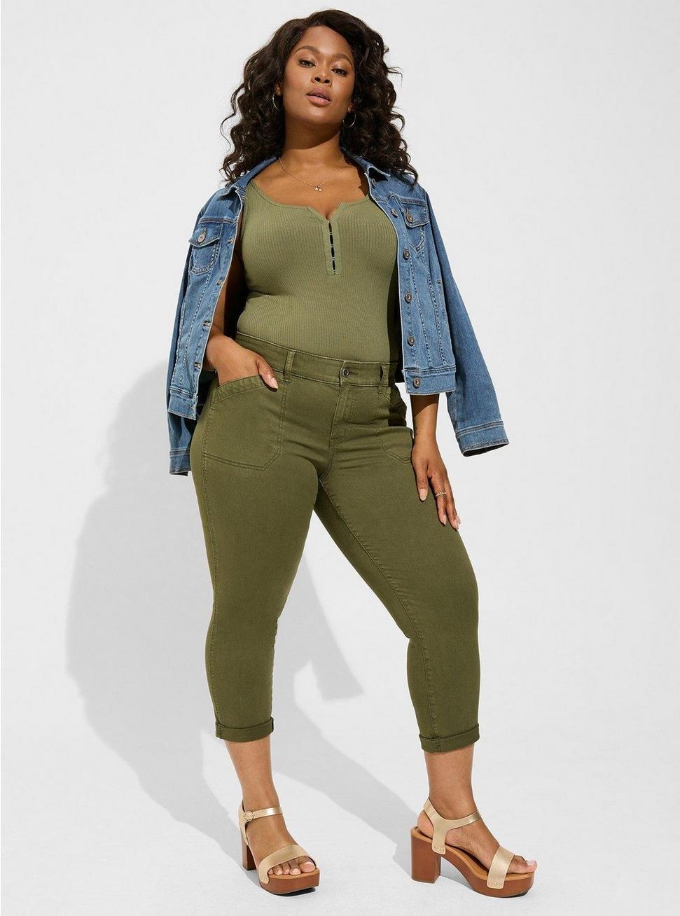 Plus Size Perfect Relaxed Utility Crop Pant, DEEP DEPTHS, hi-res