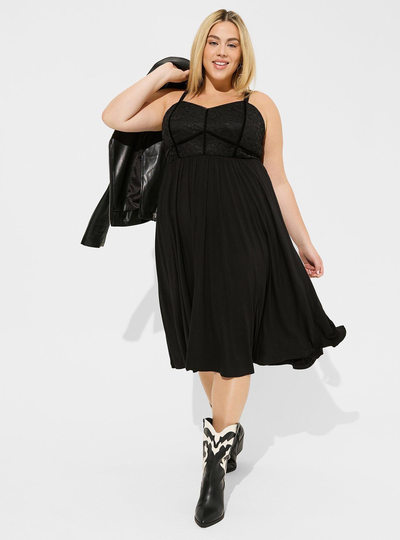 Plus Size - Midi Super Soft Lace Cami Bustier Dress - Torrid